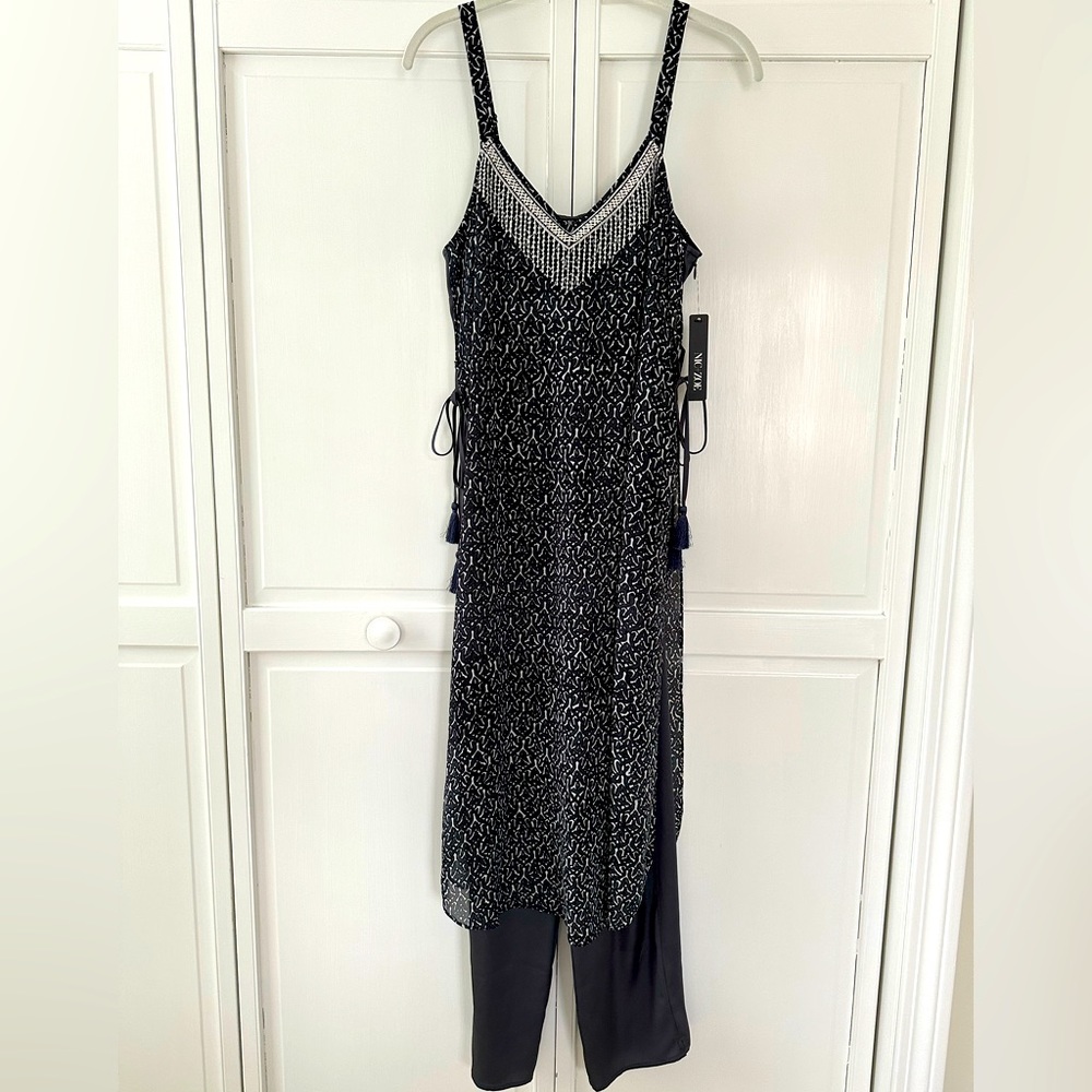 NWT Jumpsuit with Chiffon Overlay - Picture 5 of 9